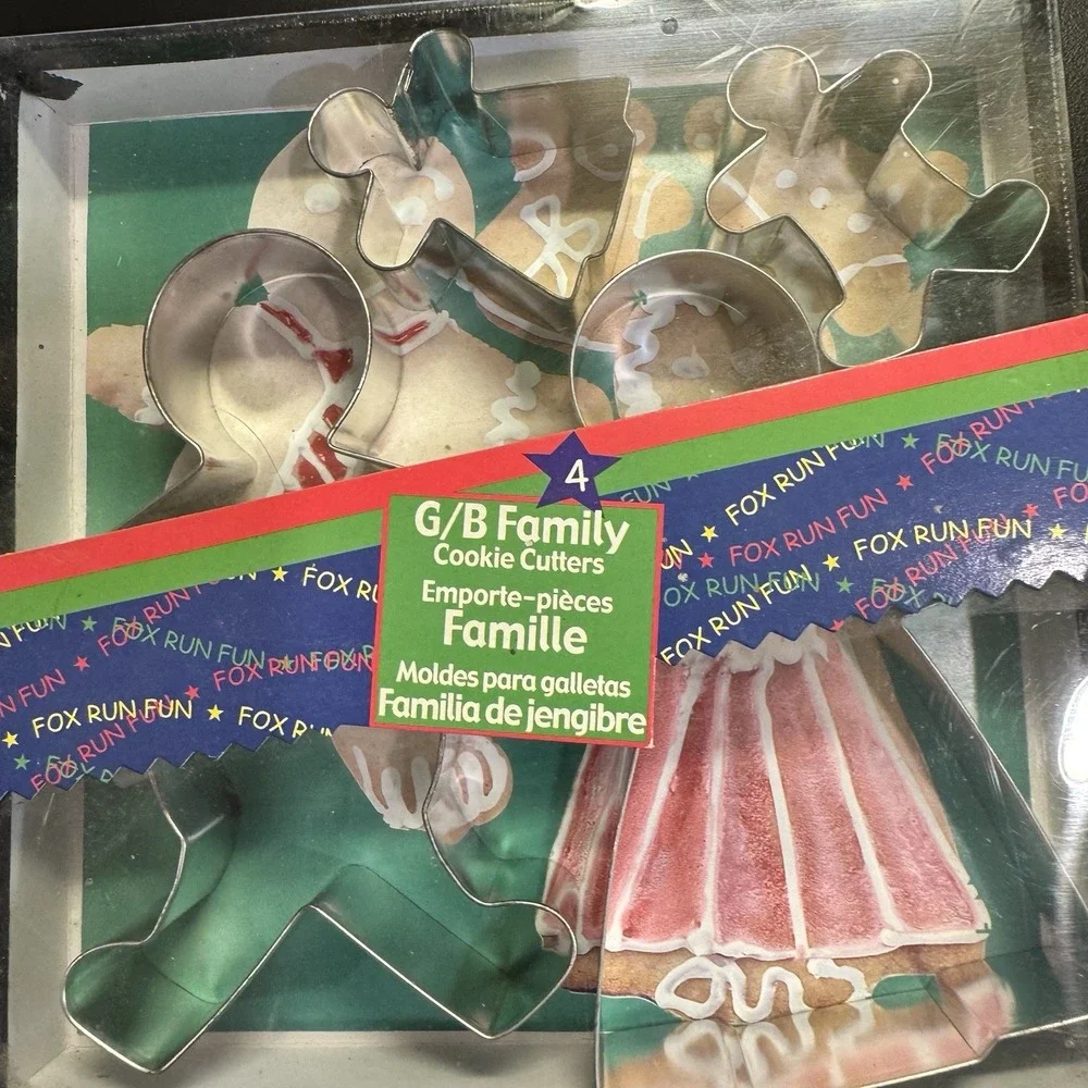 Vintage Fox‎ Run Craftsmen Gingerbread Family Metal Cookie Cutters 3663